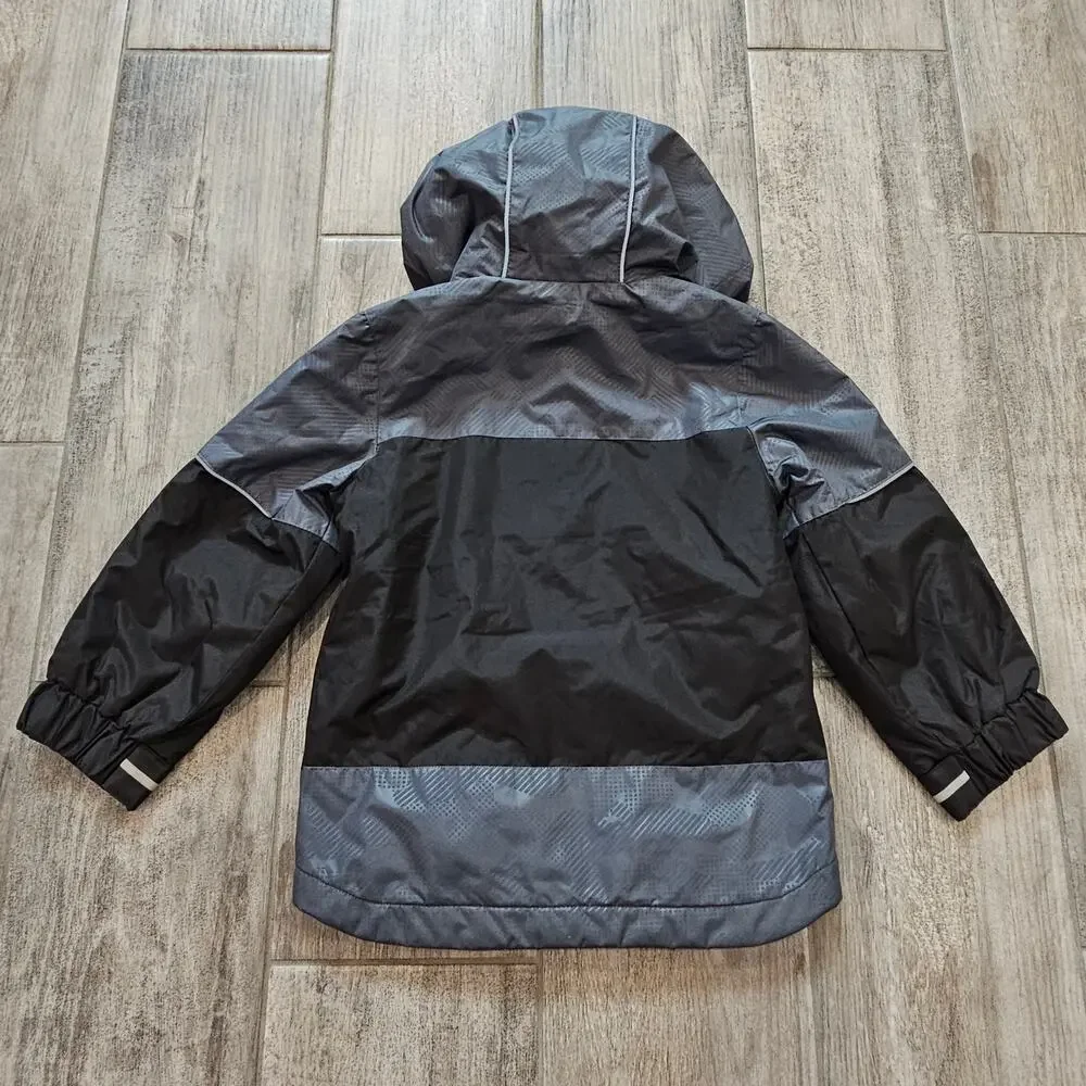 London Fog Boys Hooded Jacket Size 5 Gray Camo Winter Coat‎ Insulated NEW Snow